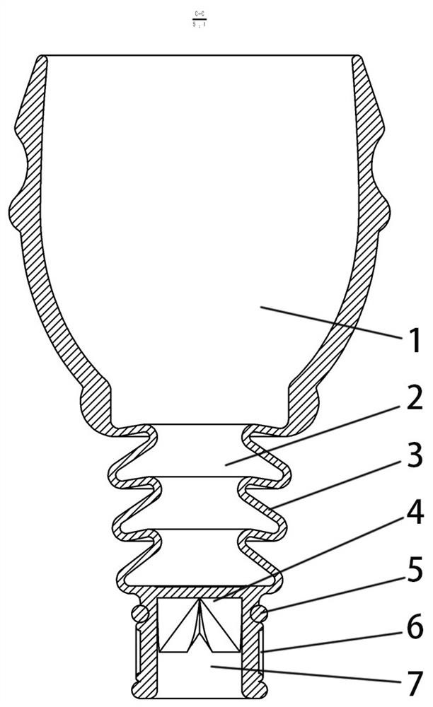 Telescopic menstrual cup capable of quickly conducting demolding, preventing leakage and facilitating liquid drainage