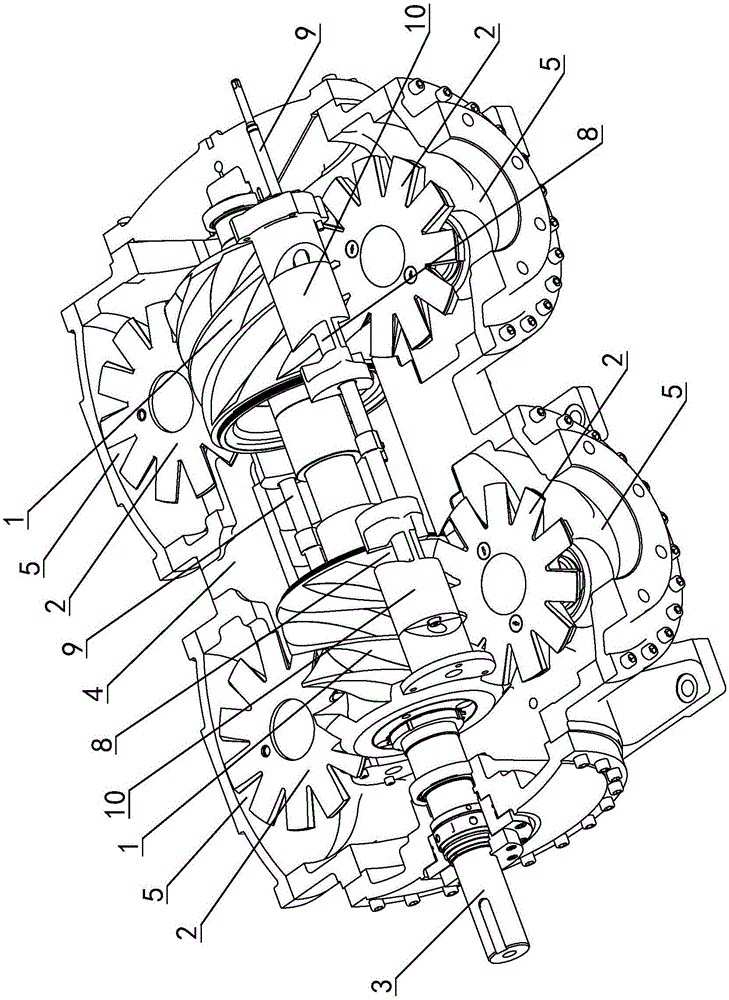 Multi-screw type frequency conversion refrigeration compressor