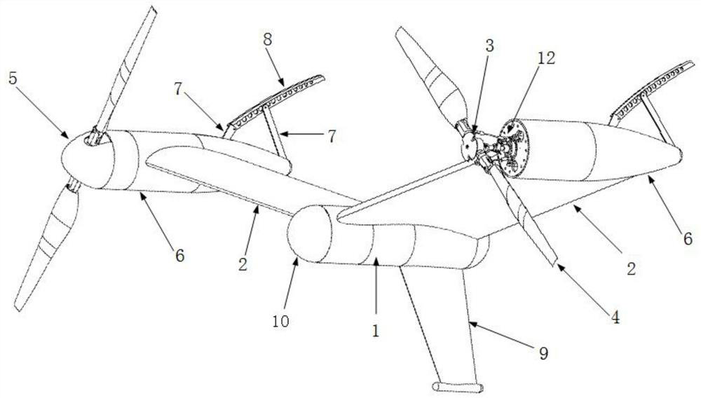 Folding-wing dual-rotor aircraft and control method thereof