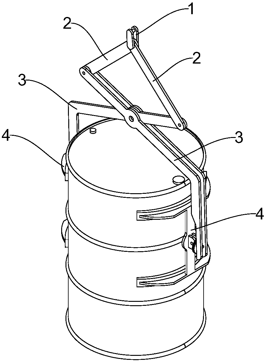 Clamper for transporting oil barrel