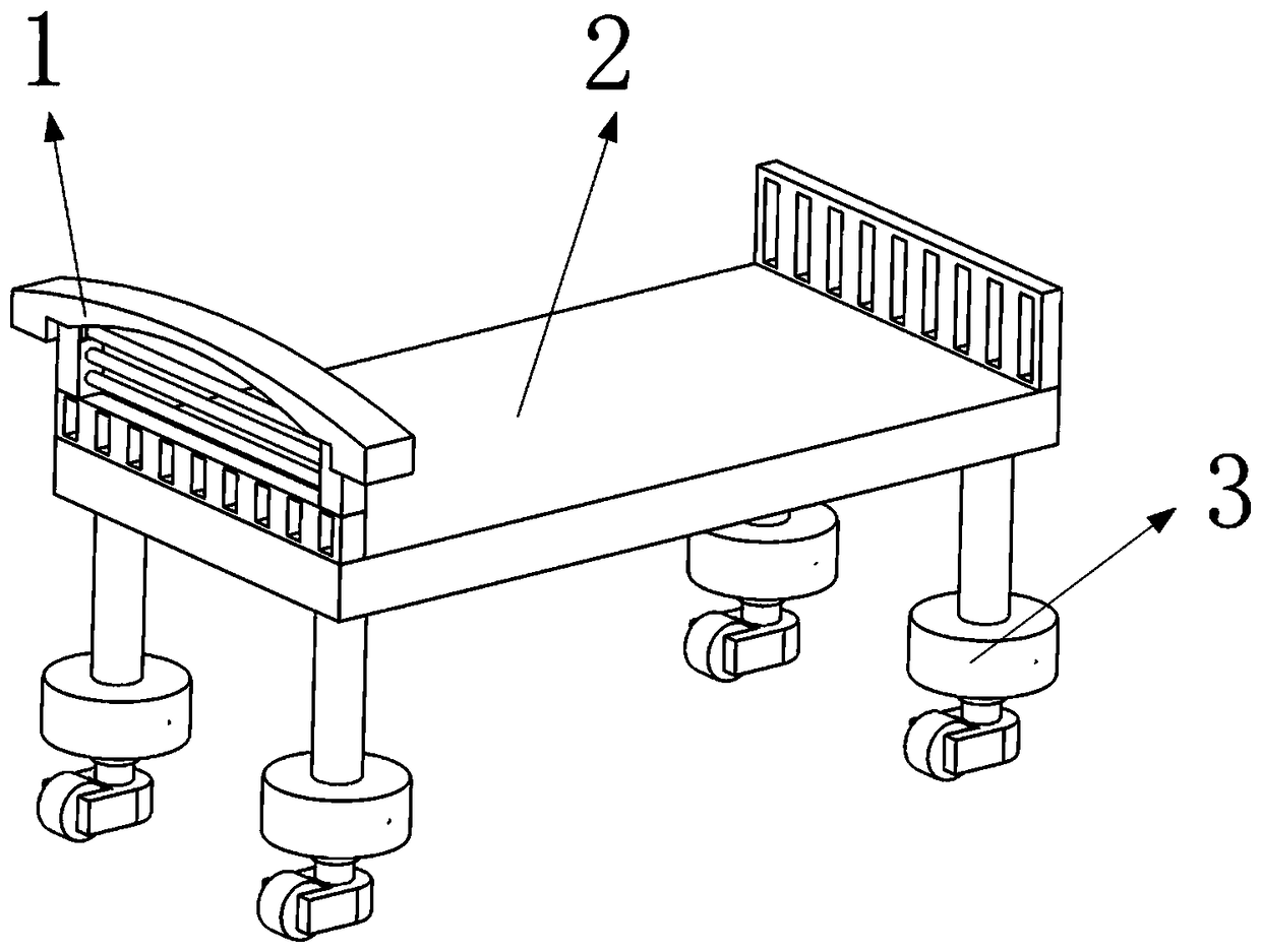 Self-locking sickbed for medical treatment based on direction-changing transmission