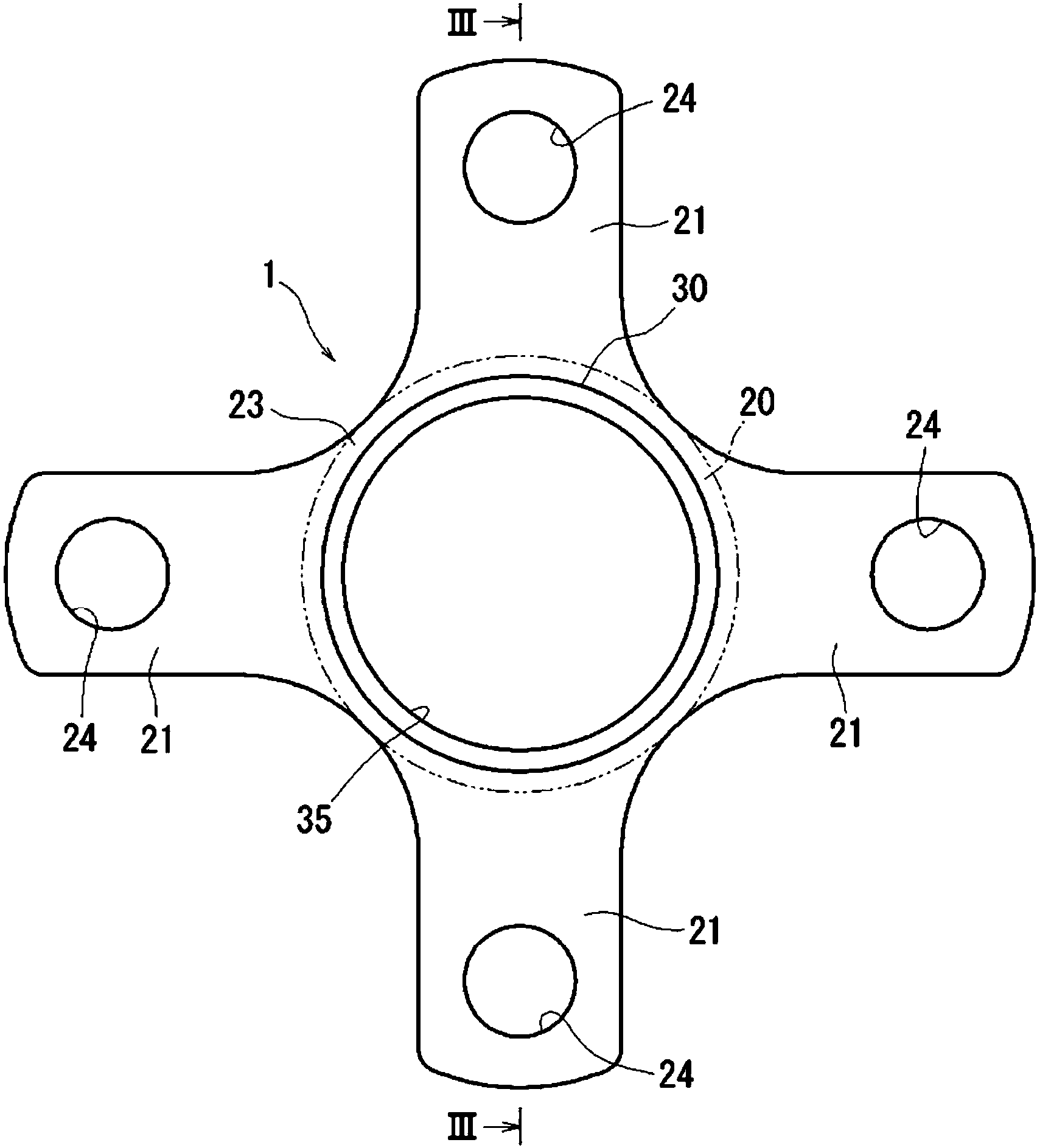 Shaft member for wheel rolling bearing device