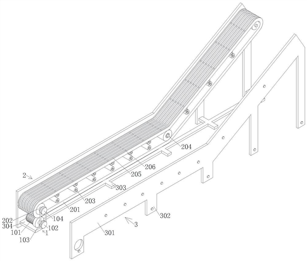 Automatic upward feeding and conveying device for aluminum profile machining