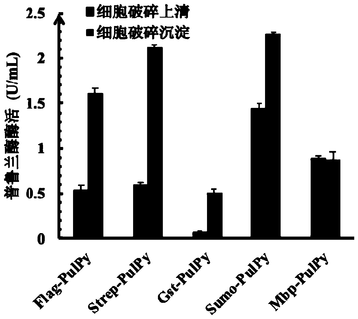 Thermophilic recombinant II type pullulanase and application thereof