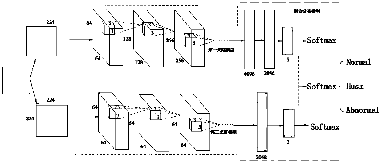 Corn seed production cluster screening method and device based on double-channel convolutional neural network