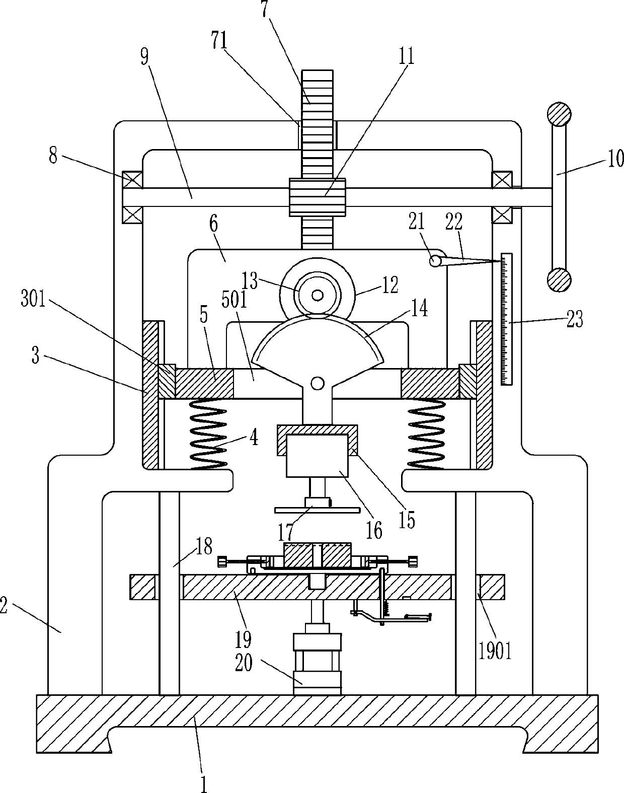 Lower die grinding machine for bracket punching die