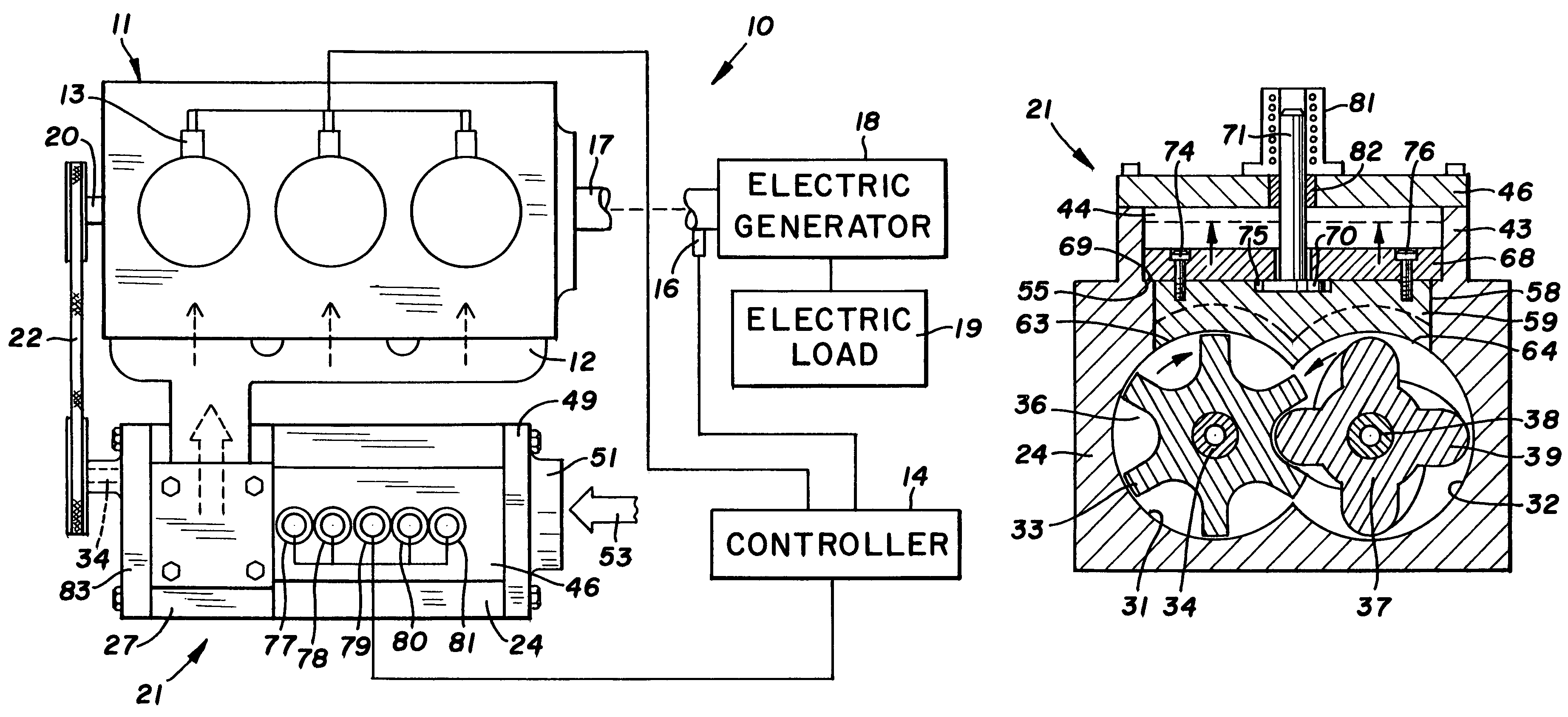 Diesel engine and supercharger