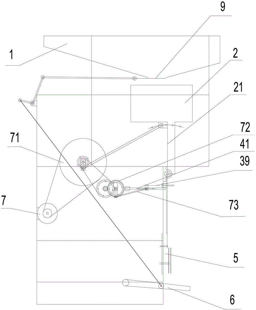 Direction straightening-out mechanism of cylinder bundling machine