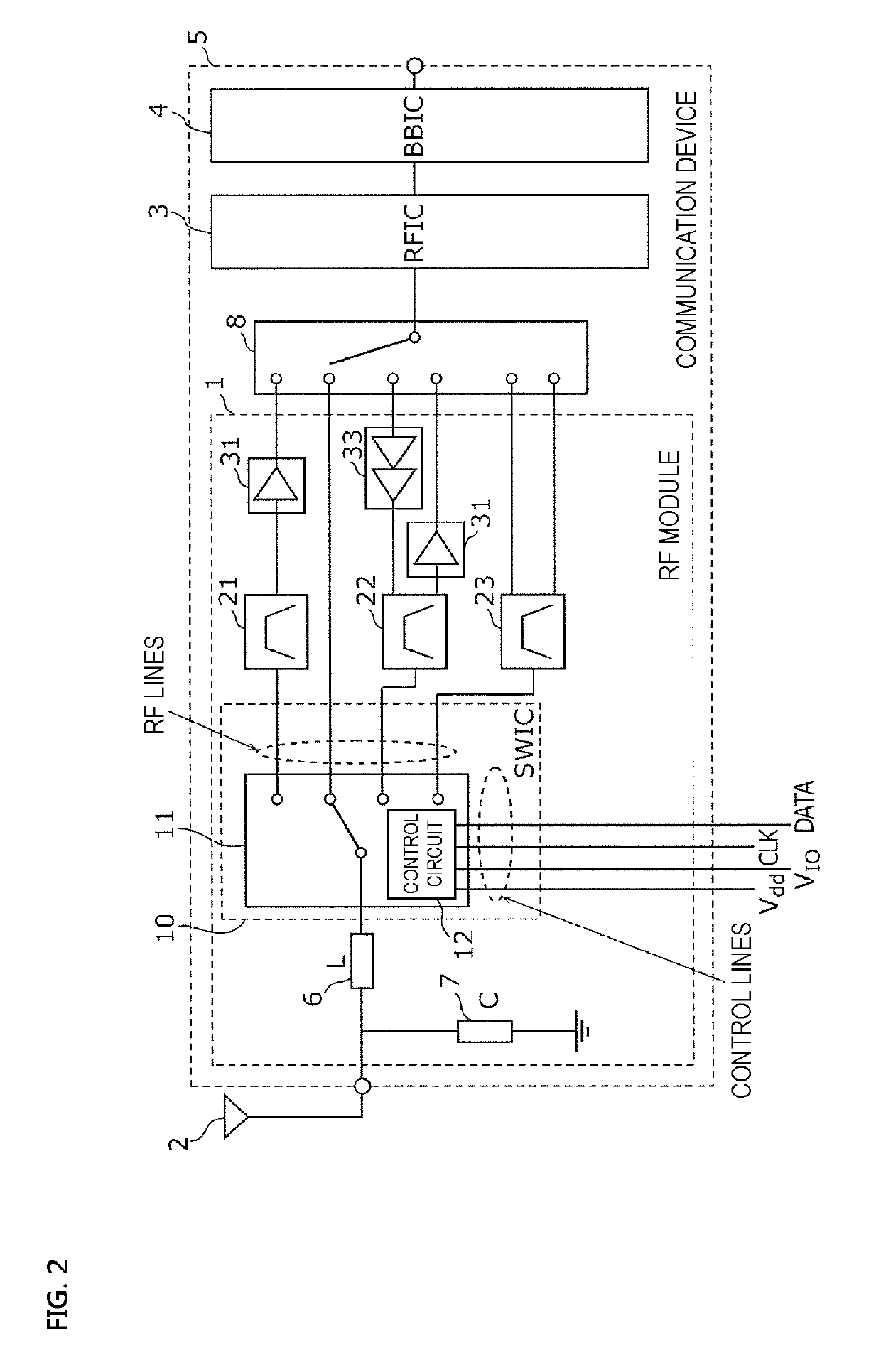 Active element, high-frequency module, and communication device