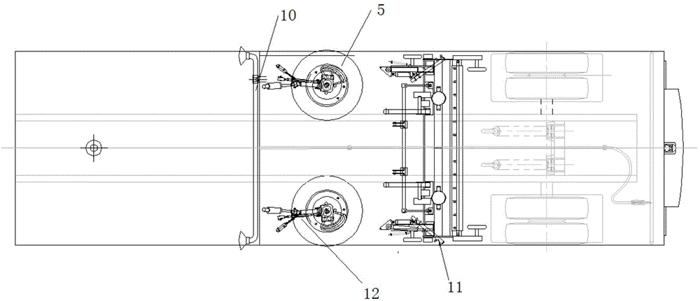 Semitrailer type cleaning and washing dual-mode vehicle