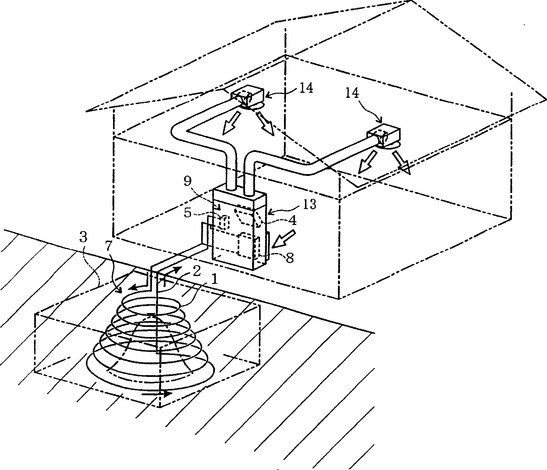 Geothermal heat exchanger and heat pump type air conditioner utilizing geothermal heat