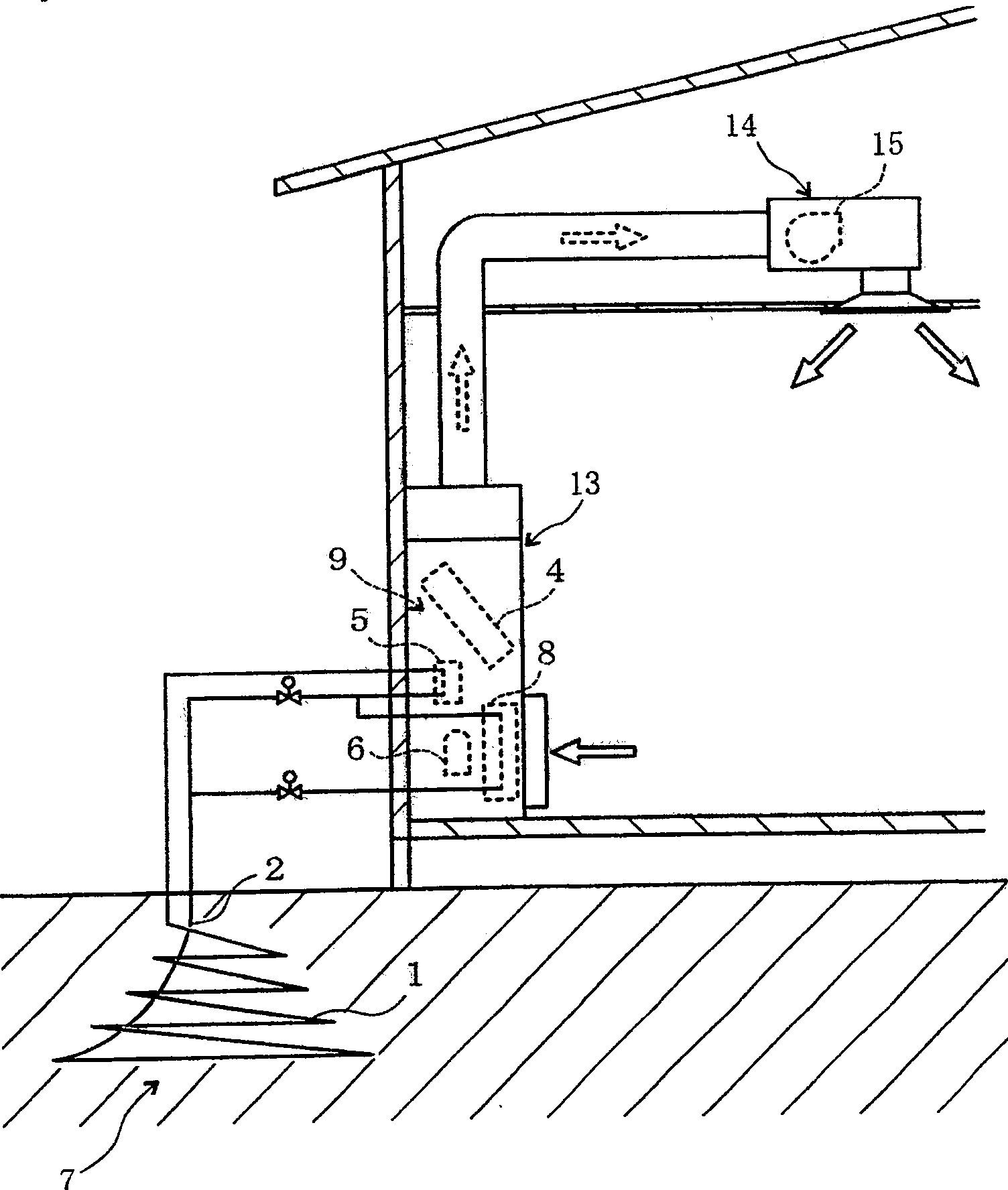 Geothermal heat exchanger and heat pump type air conditioner utilizing geothermal heat