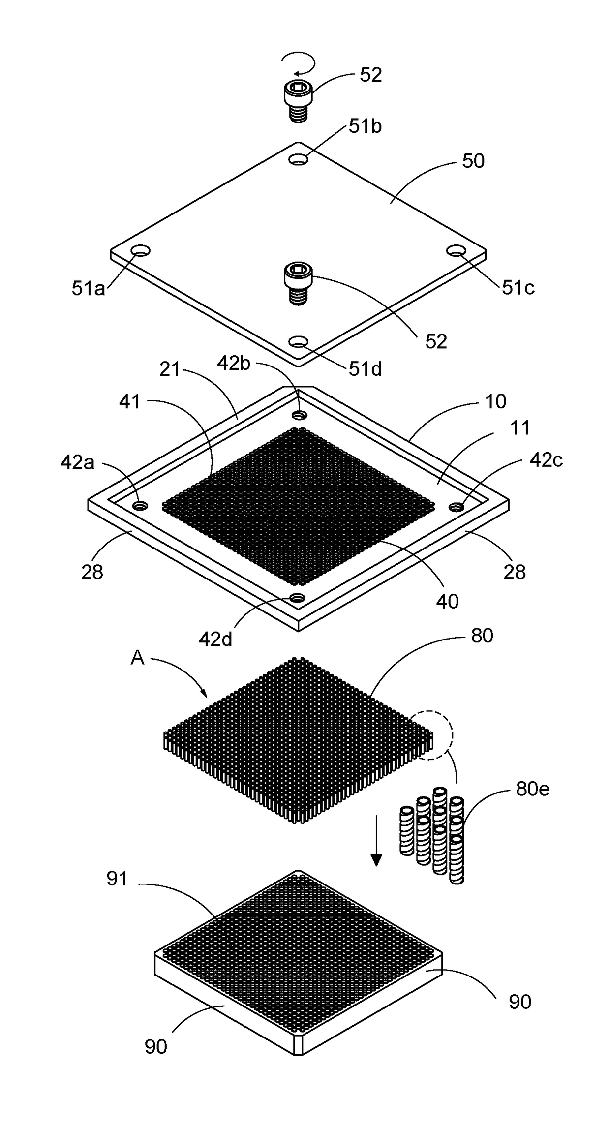 Refillable apparatus for aligning and depositing solder columns in a column grid array