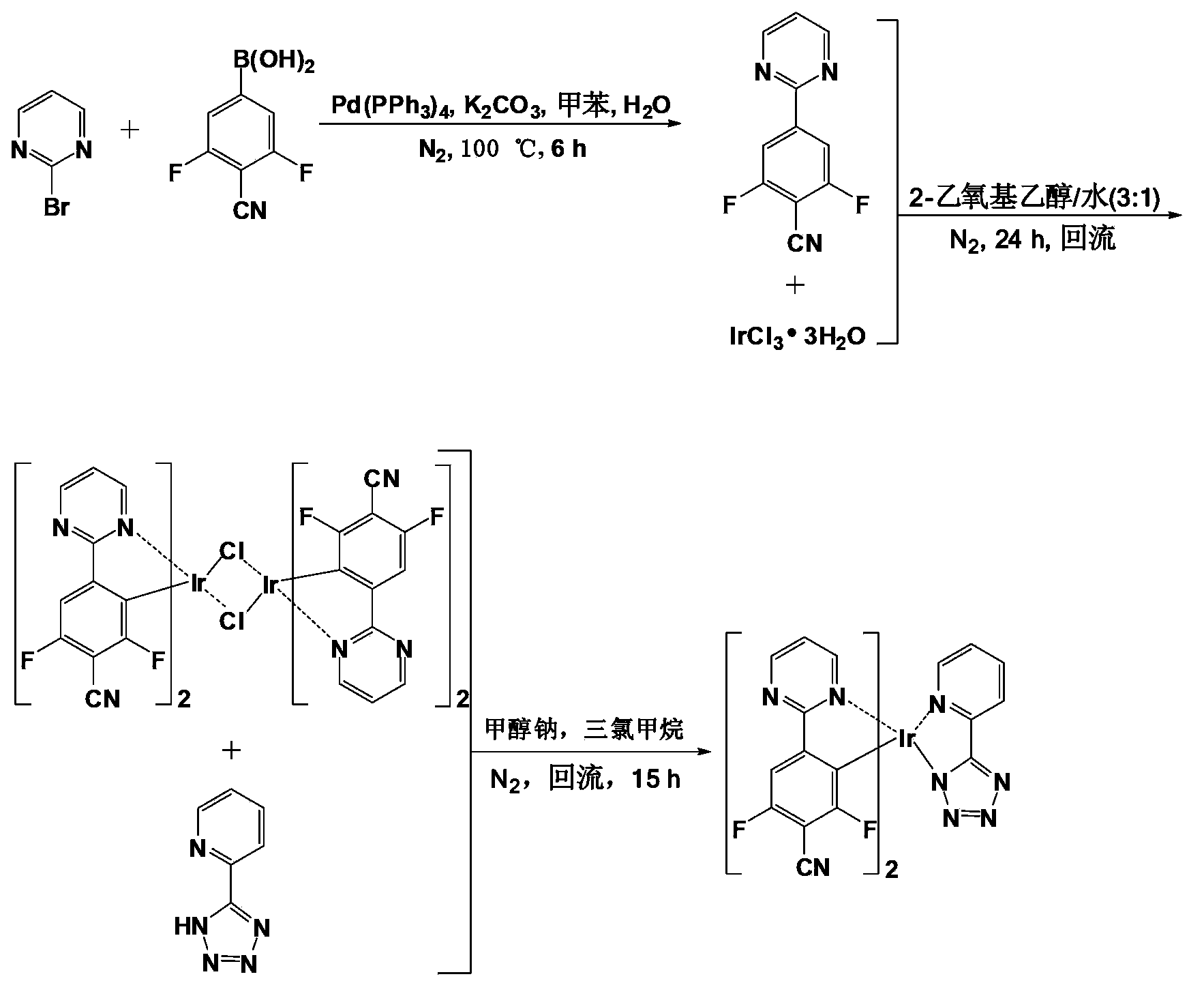 Blue ray organic electroluminescent material and preparation method and application thereof