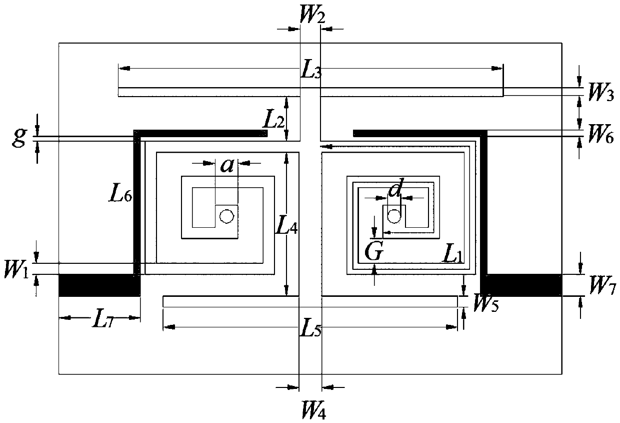 Plane compact spiral three-mode filter