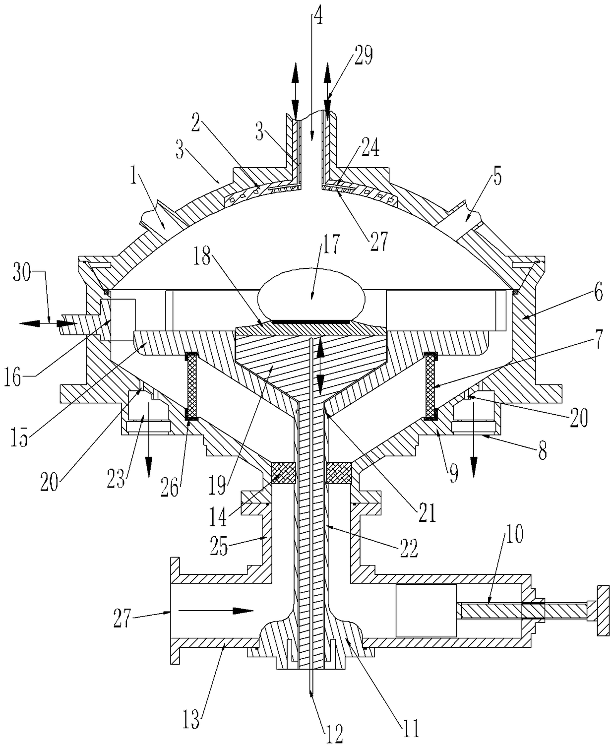 Tunable rounding cavity type high-power microwave plasma chemical vapor deposition device