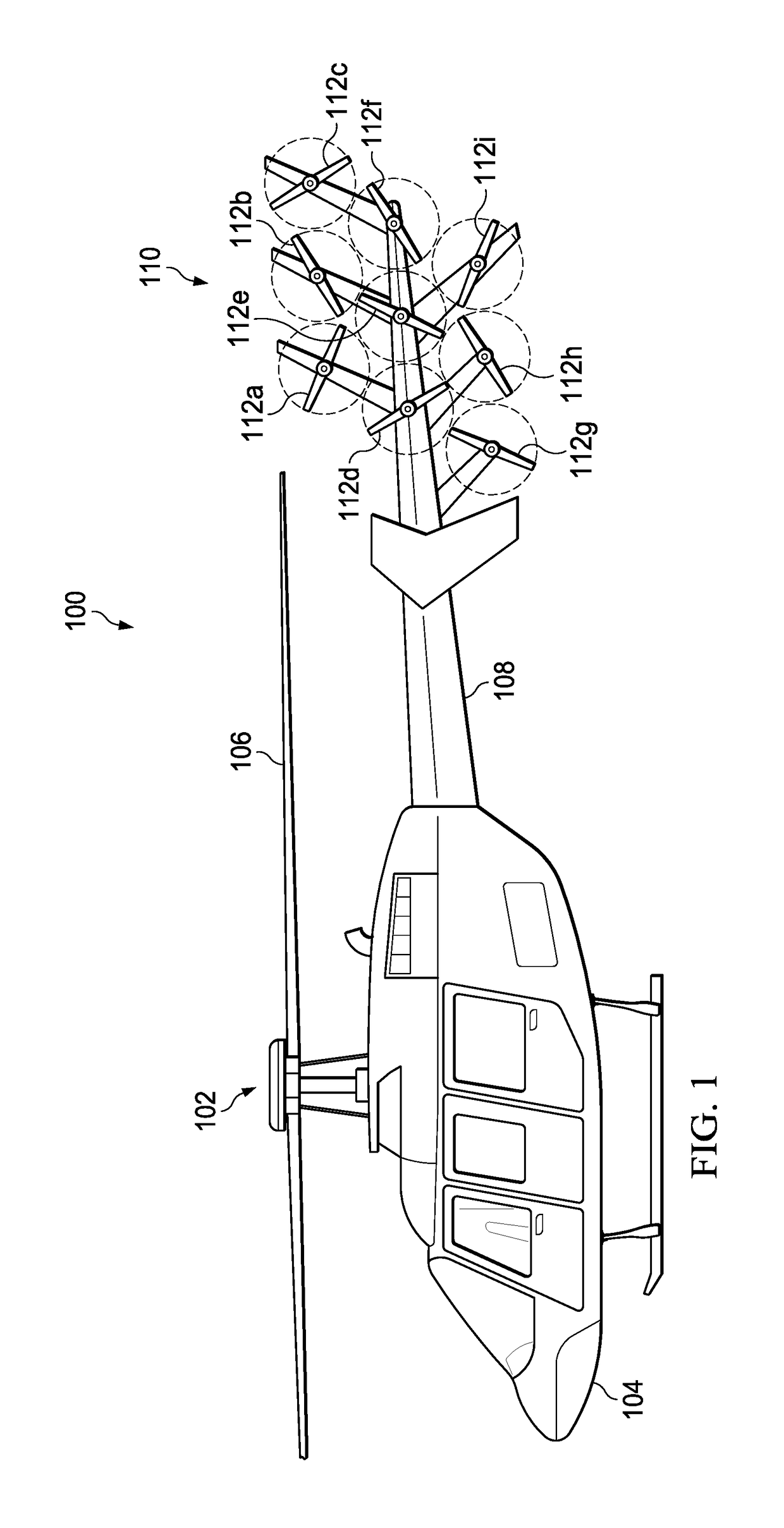 Anti-torque control using matrix of fixed blade pitch motor modules