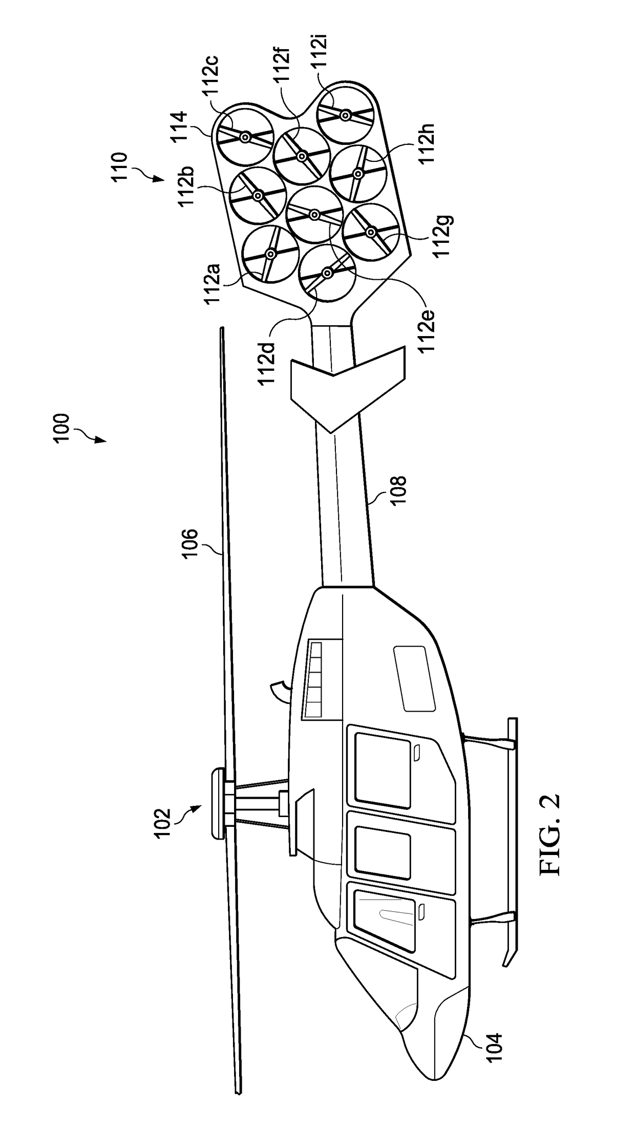 Anti-torque control using matrix of fixed blade pitch motor modules