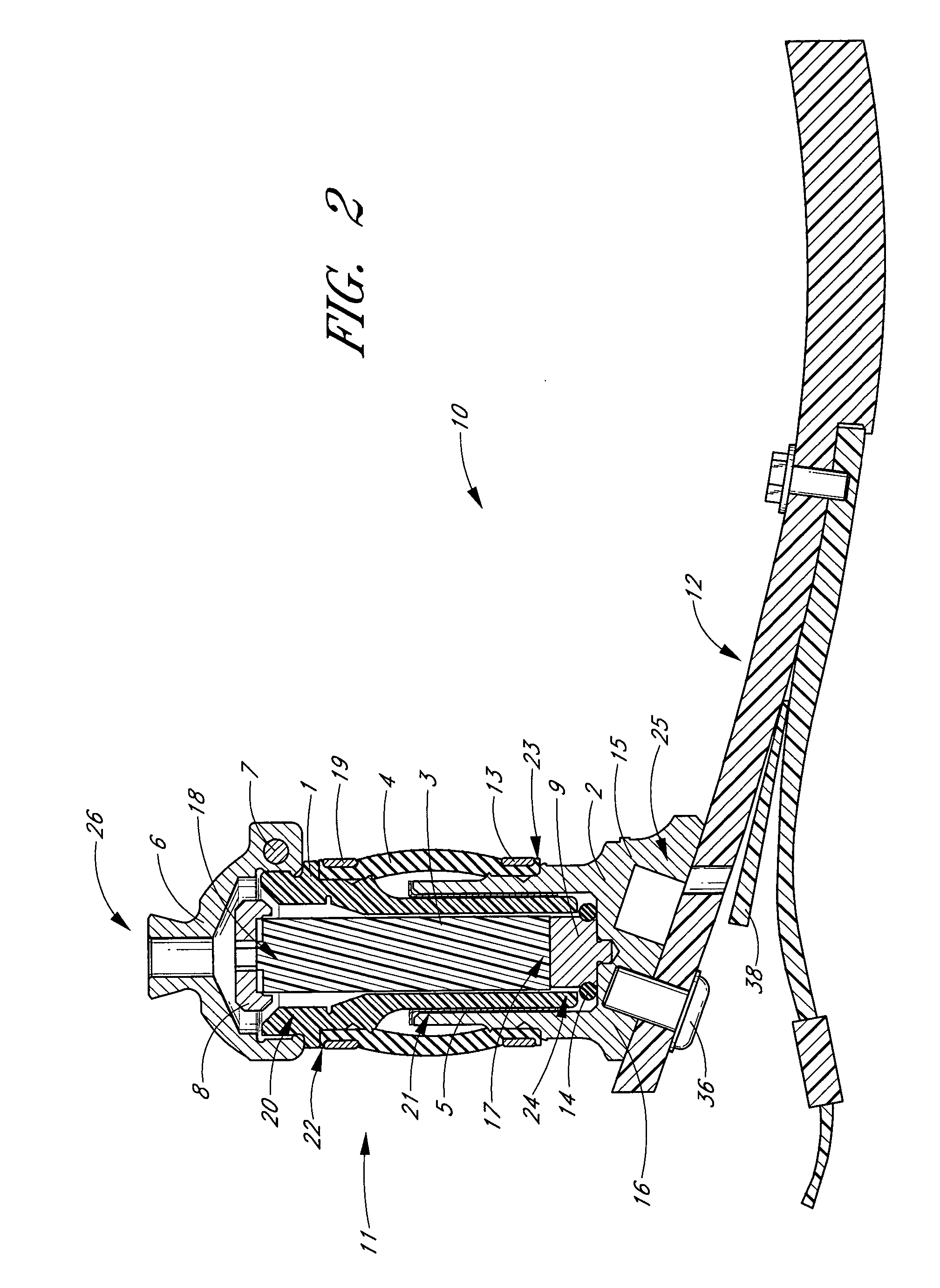 Low profile active shock module prosthesis