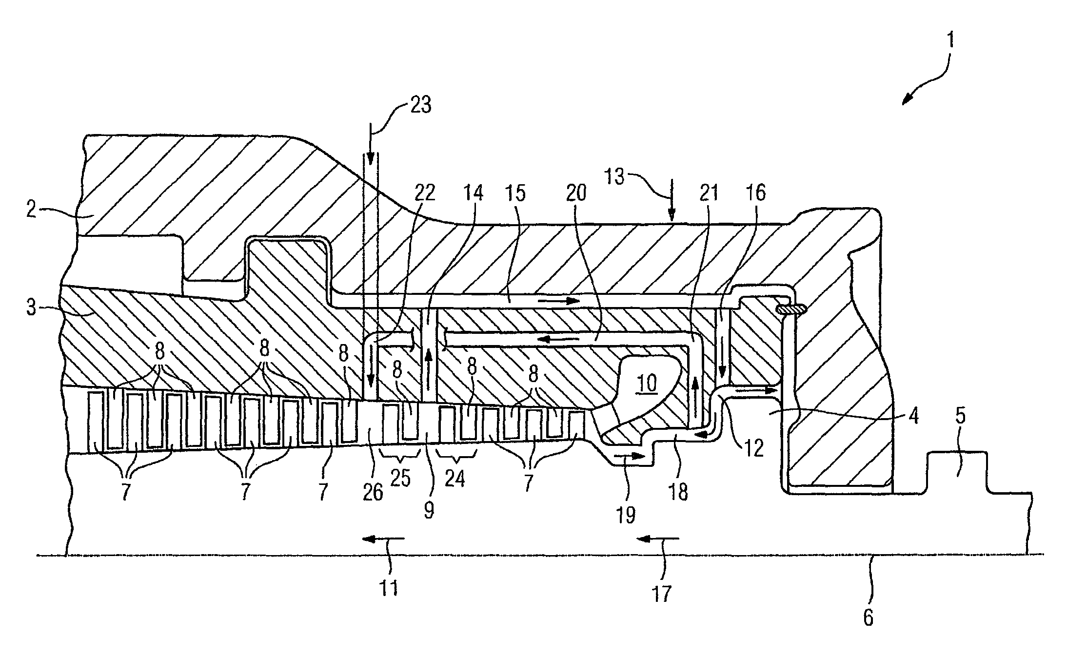 Steam turbine and method for operation of a steam turbine