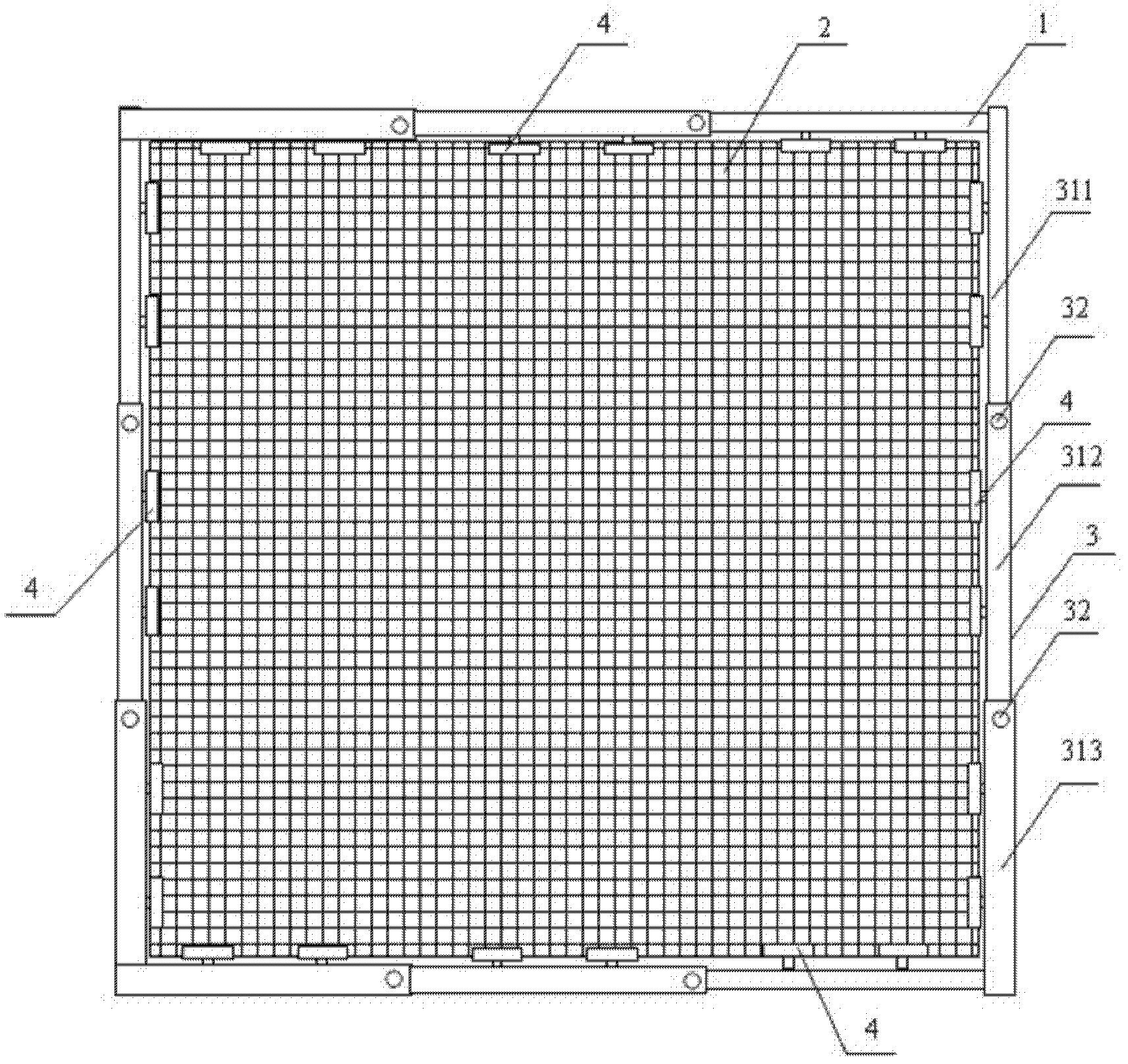 A retractable net frame for fireworks with subtitle pattern