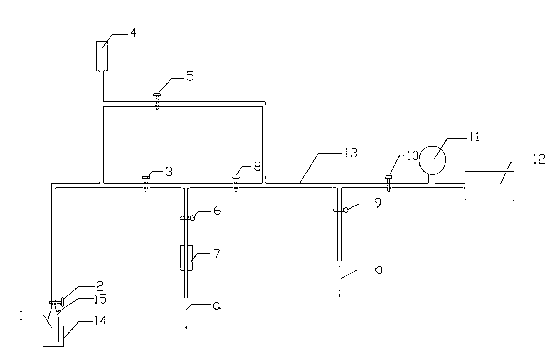 Device for measuring flow rate and flow quantity of gas released by matter at different temperatures