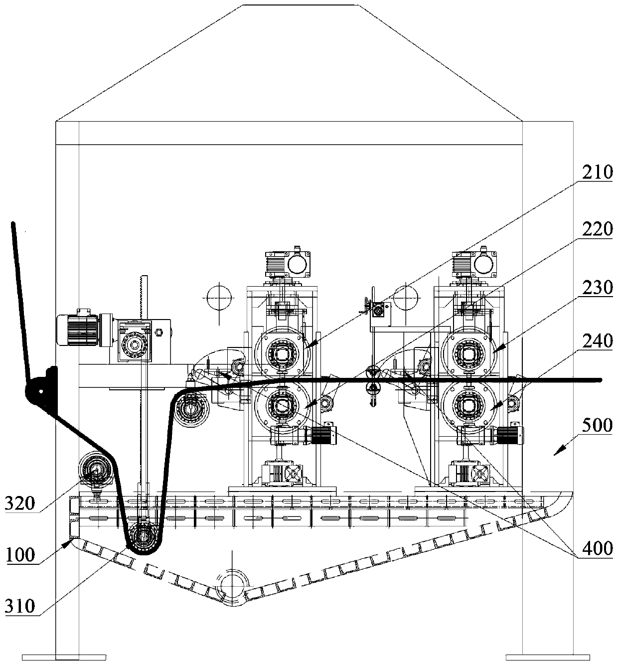 Dual-pressure waterproof roll material coating device