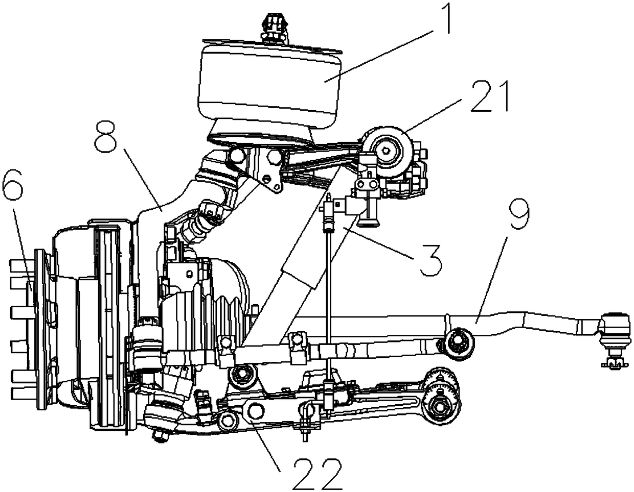 Independent rear suspension of pure electric four-wheel drive passenger car