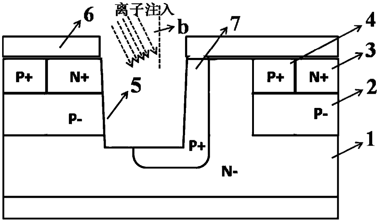 Unilateral MOS-type device manufacturing method integrated with SBD structure