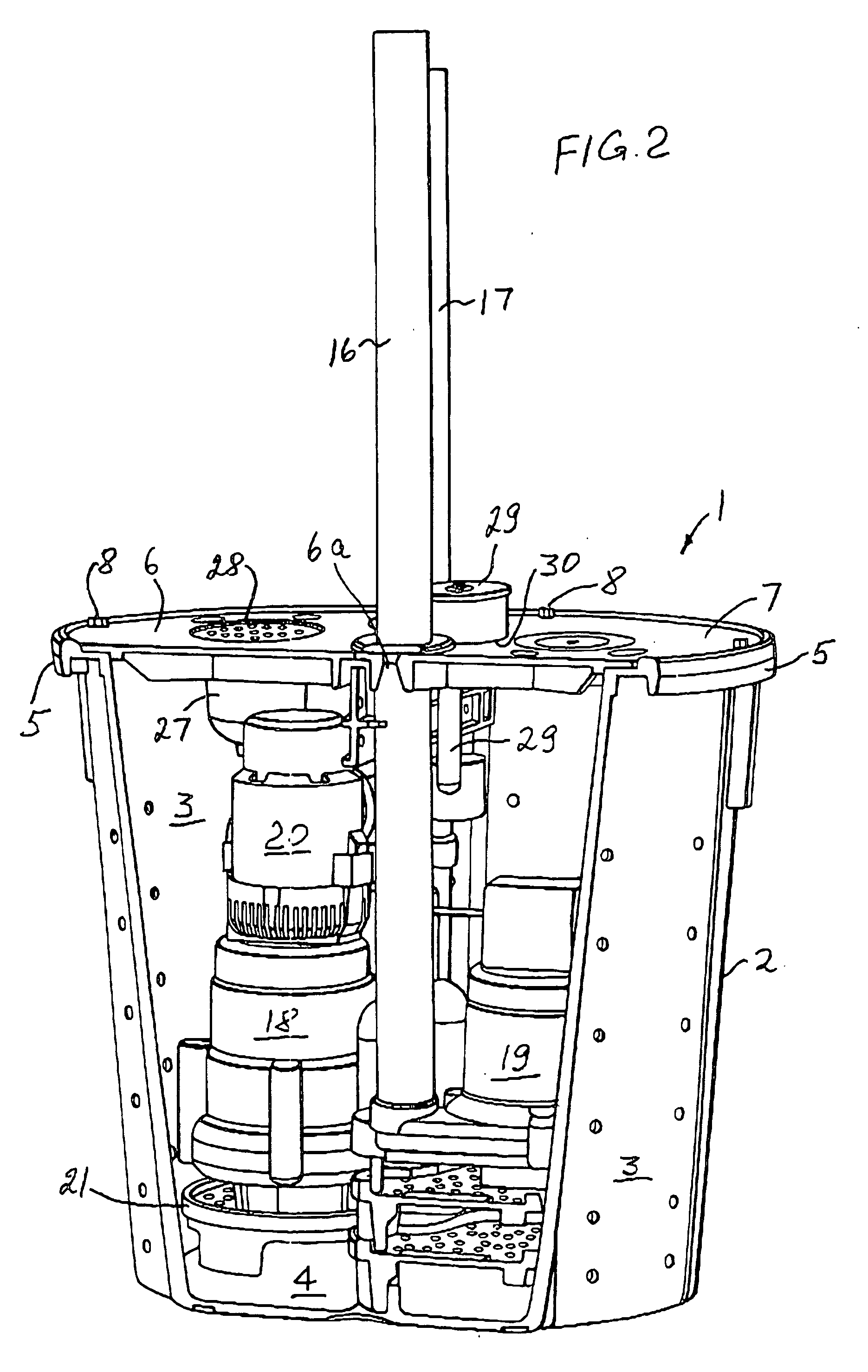 Sump pump container