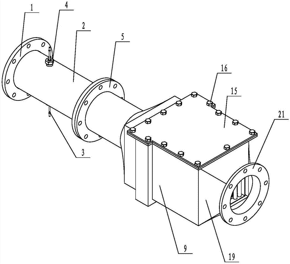 Horizontal box type maintainable exhaust gas after-treatment device for ship engine