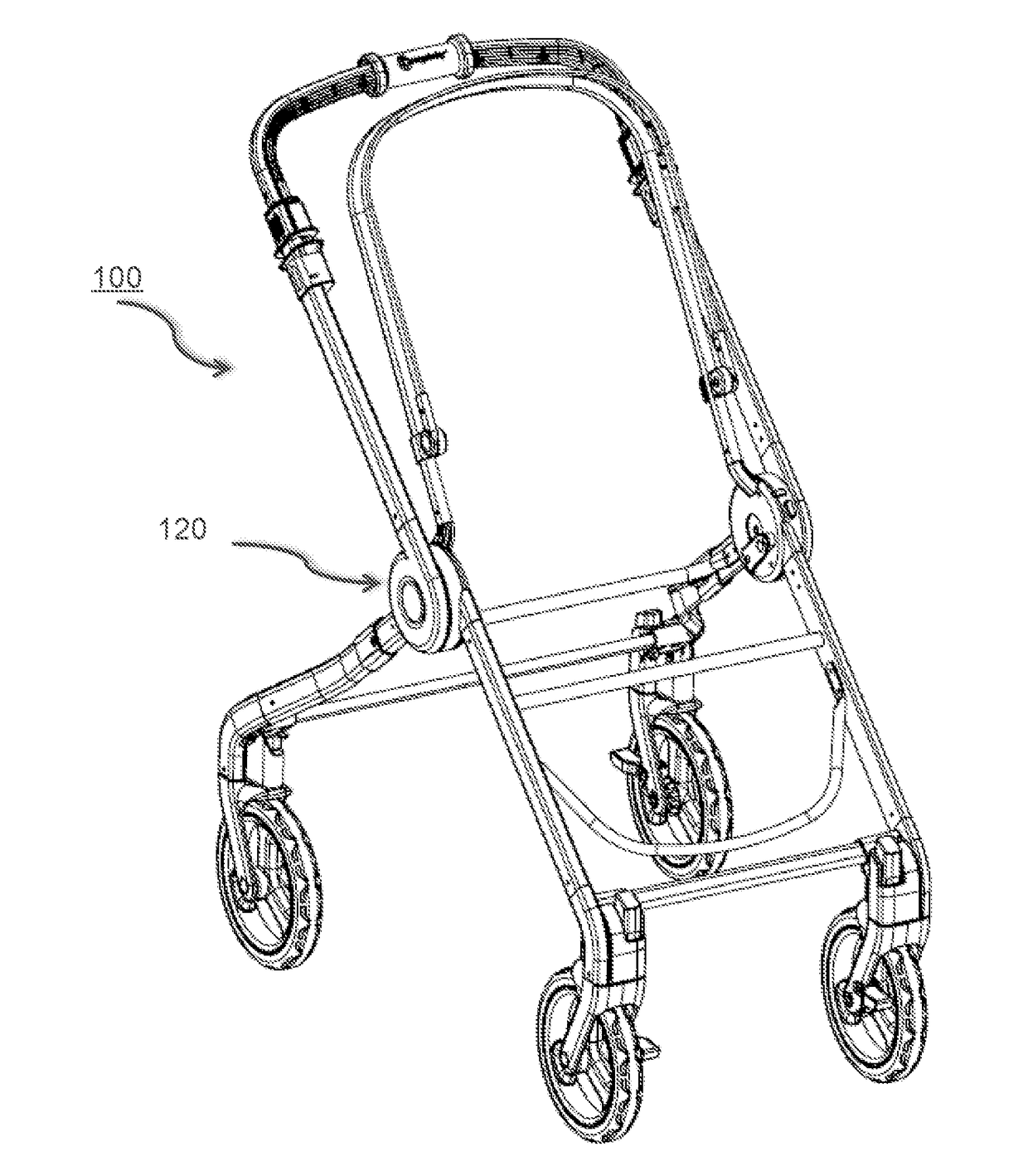 Collapsible stroller having central hub system