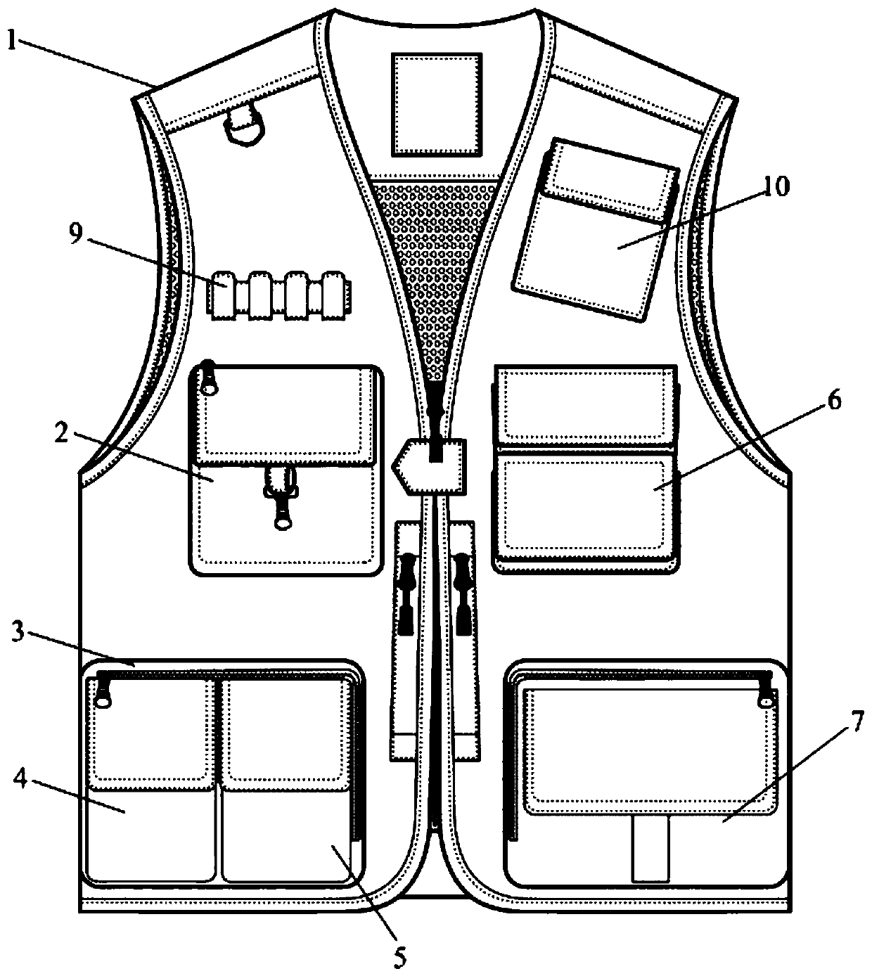 Multifunctional auxiliary medical detection mobile signing intelligent vest and intelligent system thereof