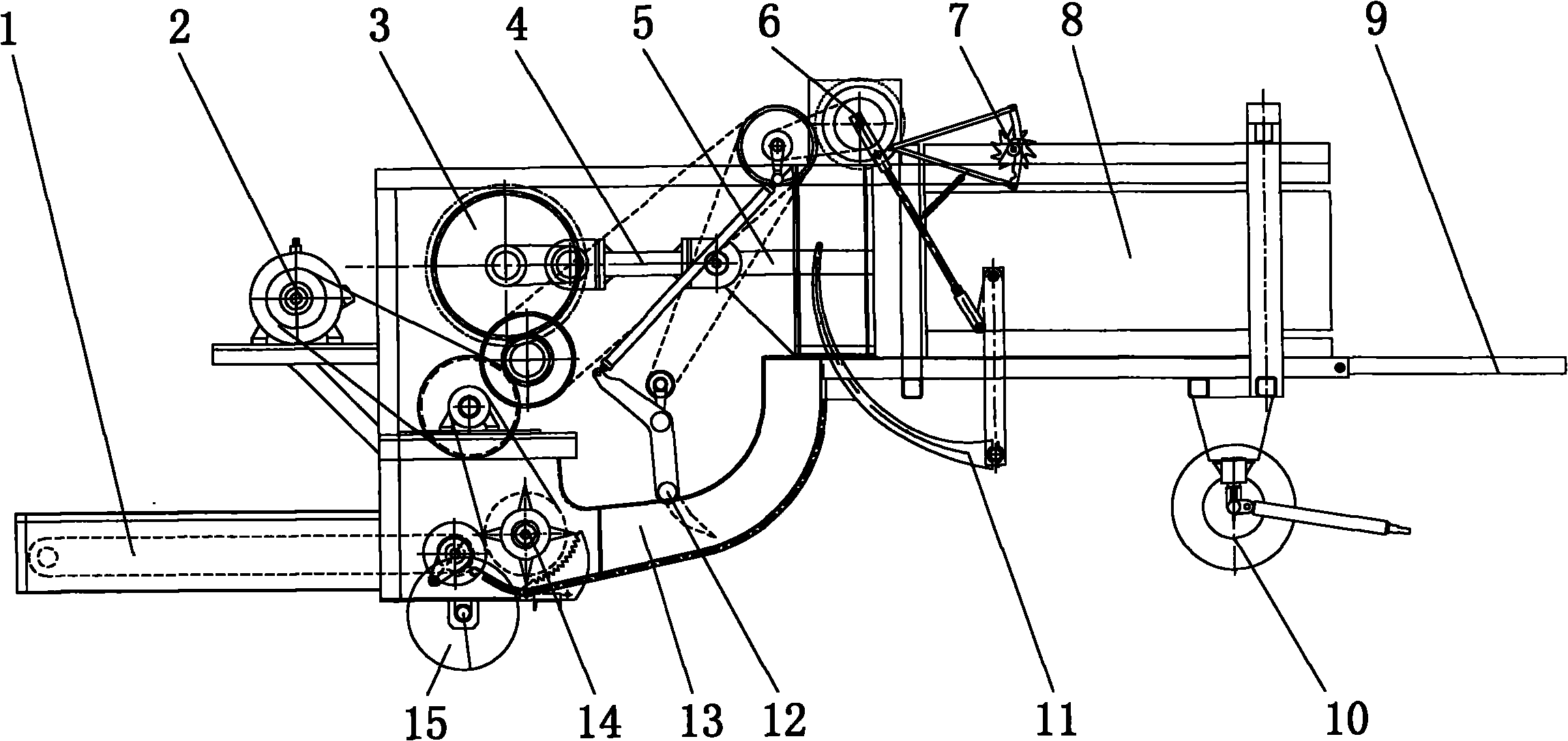 Fixed large-bale straw baler