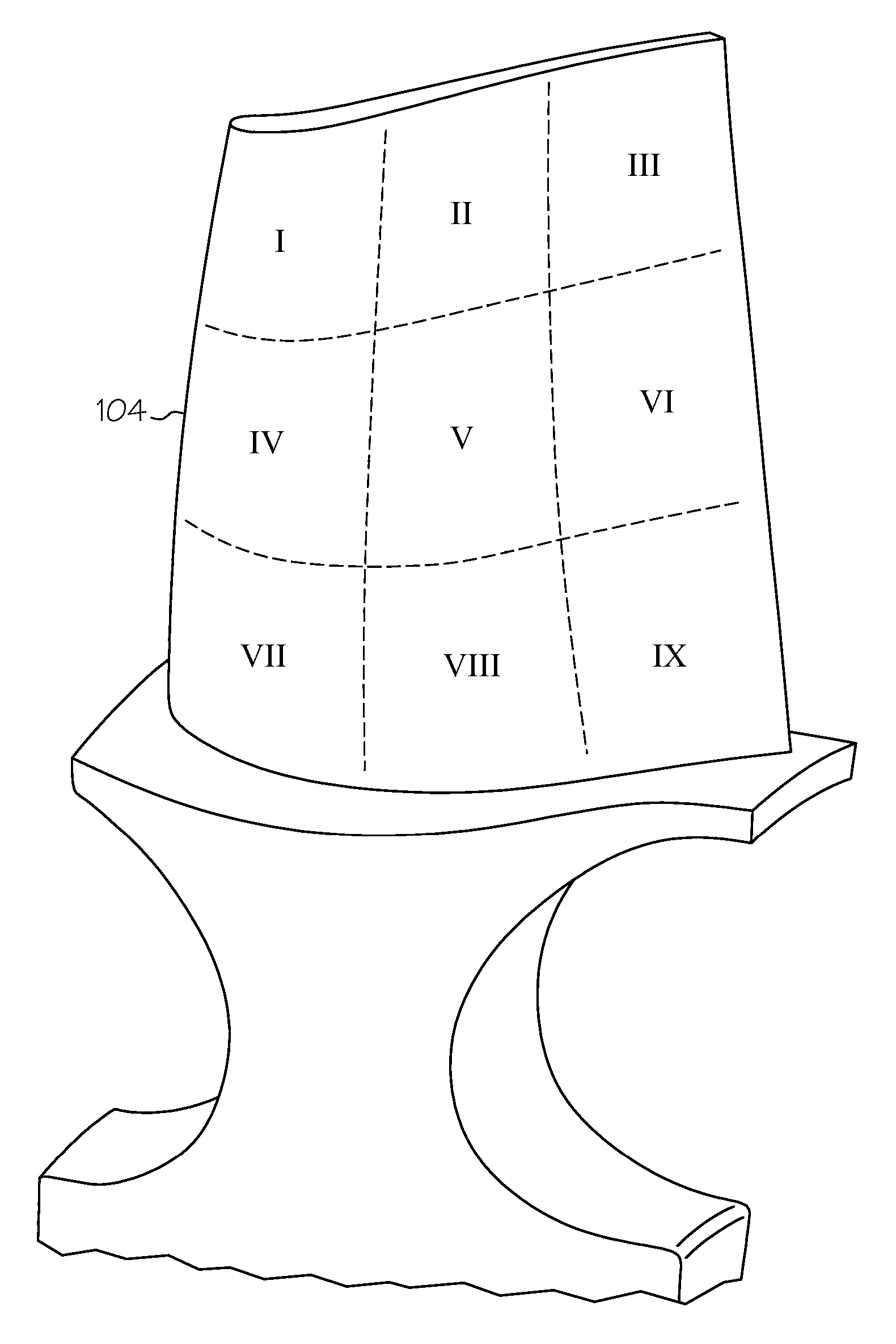 Frequency tailored thickness blade for a turbomachine wheel