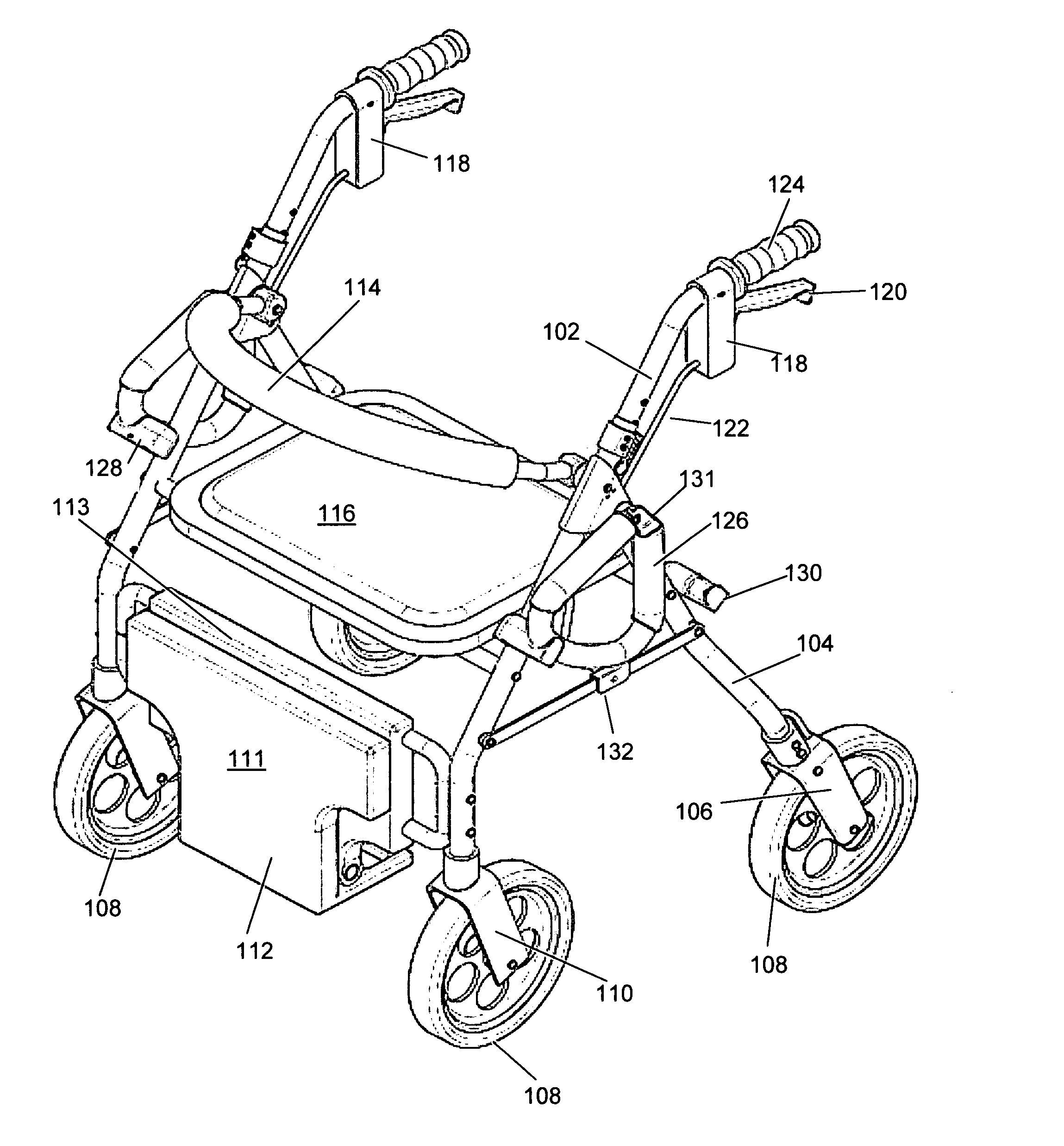 Reversible walker assembly