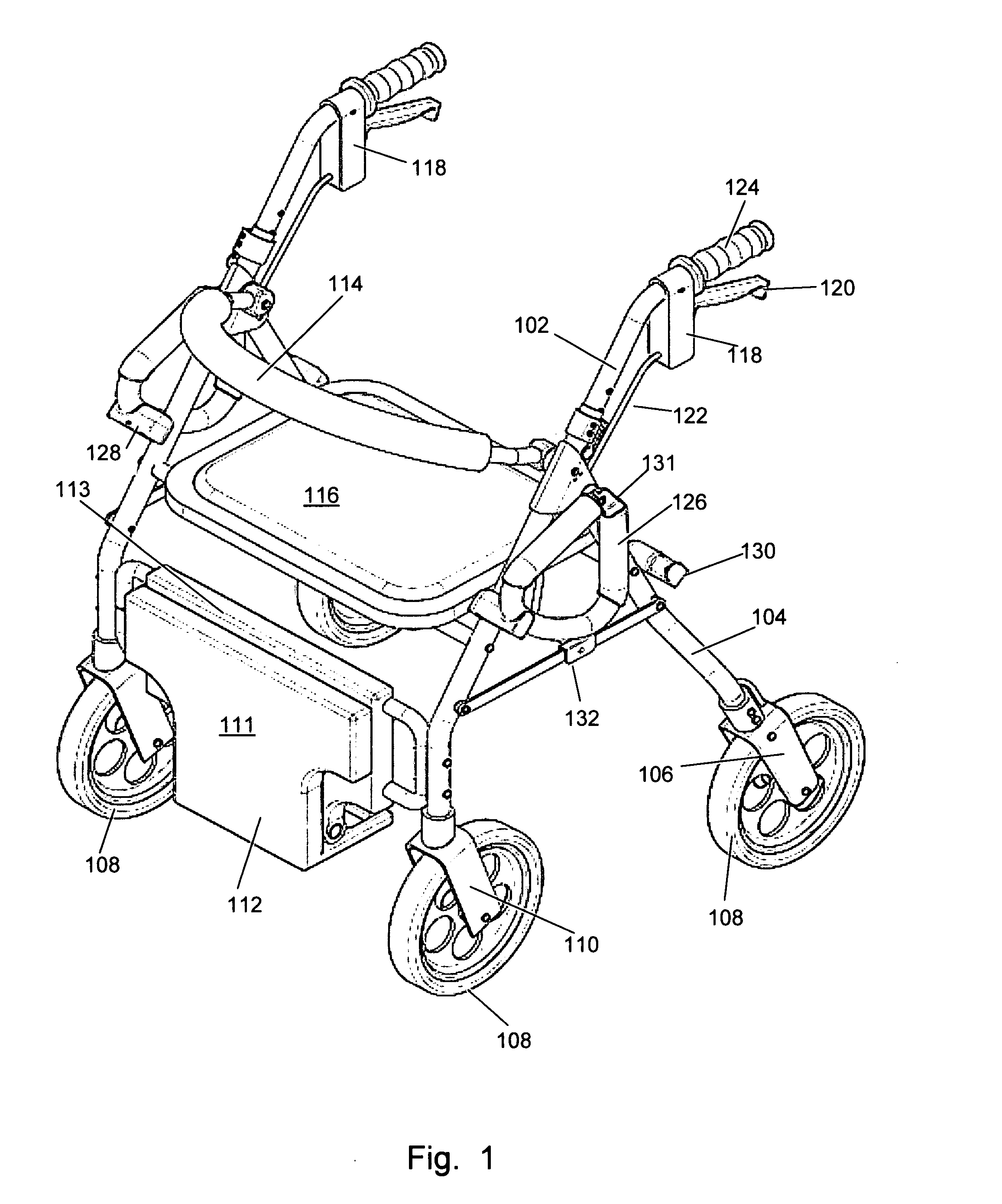 Reversible walker assembly