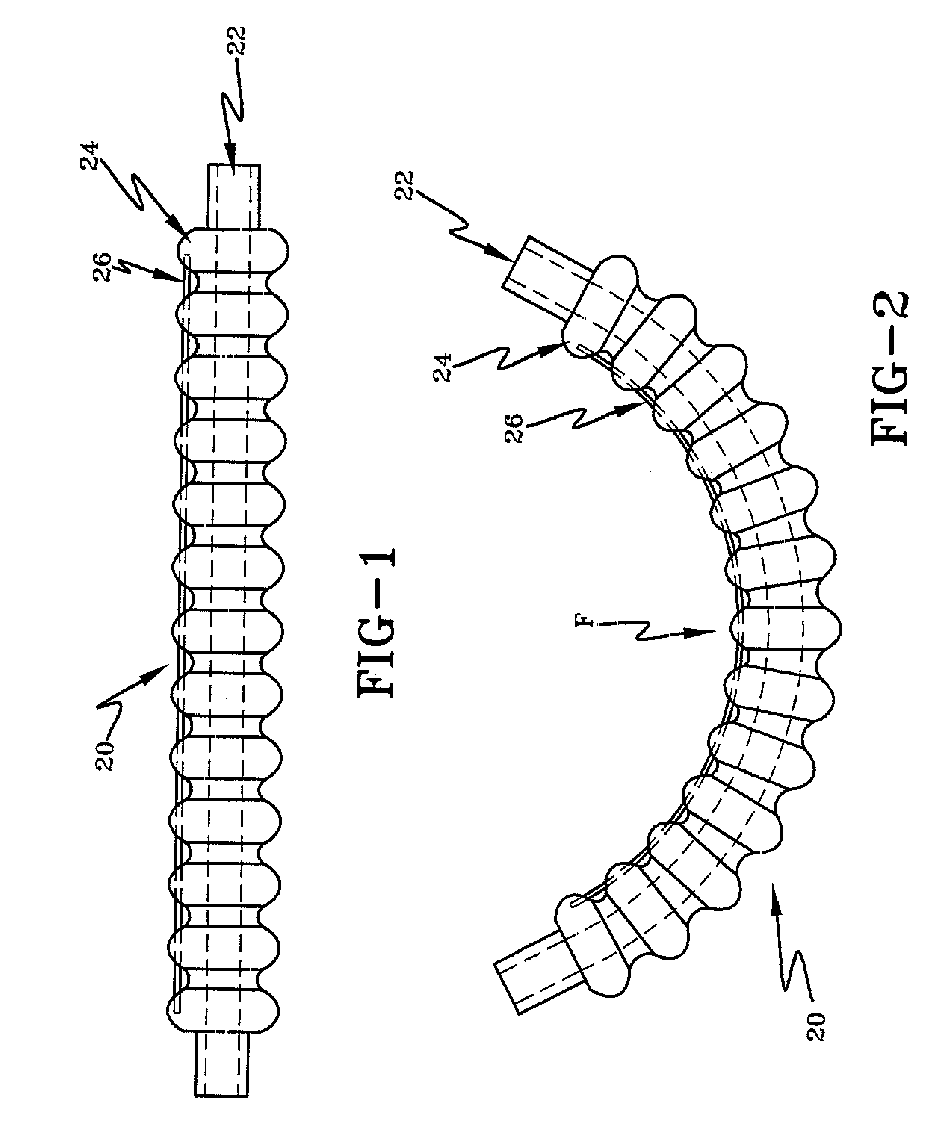 Method for Insert Molding Bendable Position-Retaining Tubing