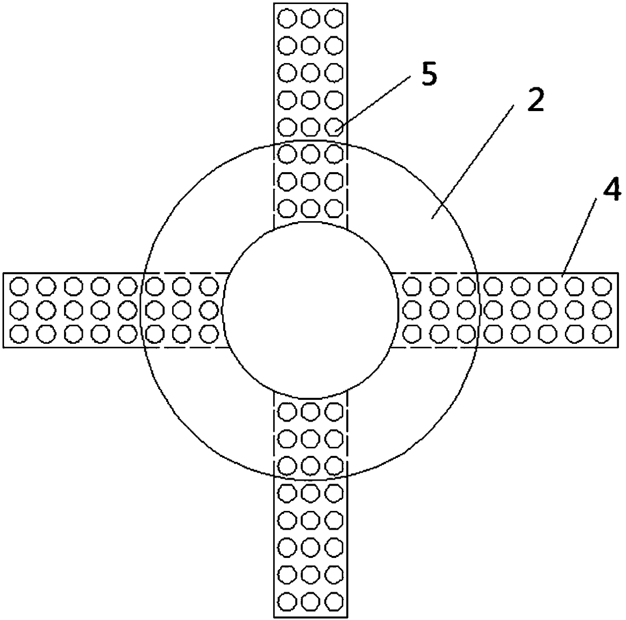 Embedded type superficial layer combination drainage pipe and construction method