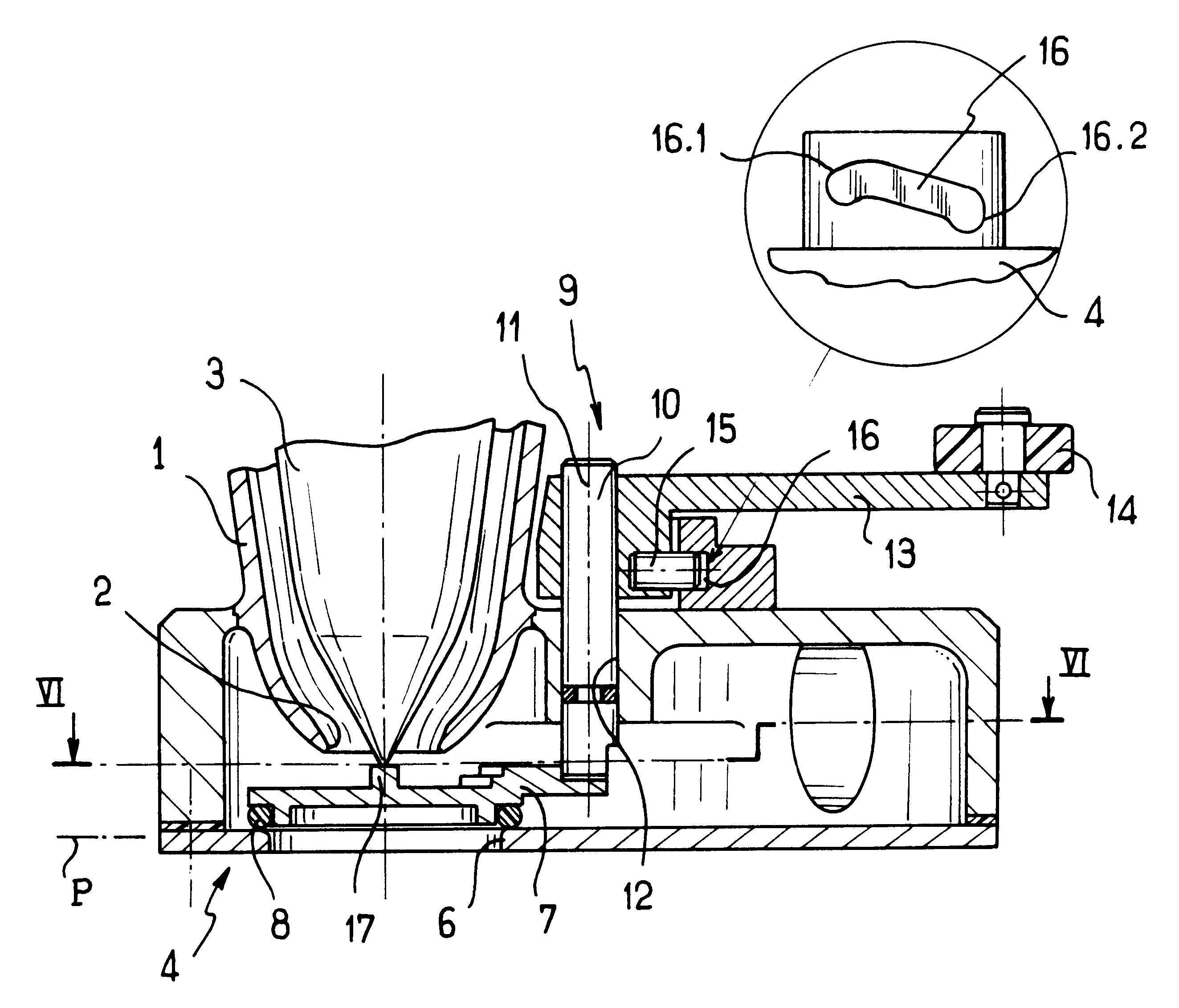 Device for filling receptacles and fitted with an integrated cleaning device