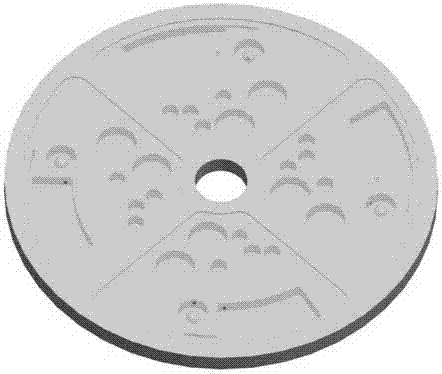 Centrifugal chip for quickly detecting hepatitis B, hepatitis C and syphilis in blood and detection method