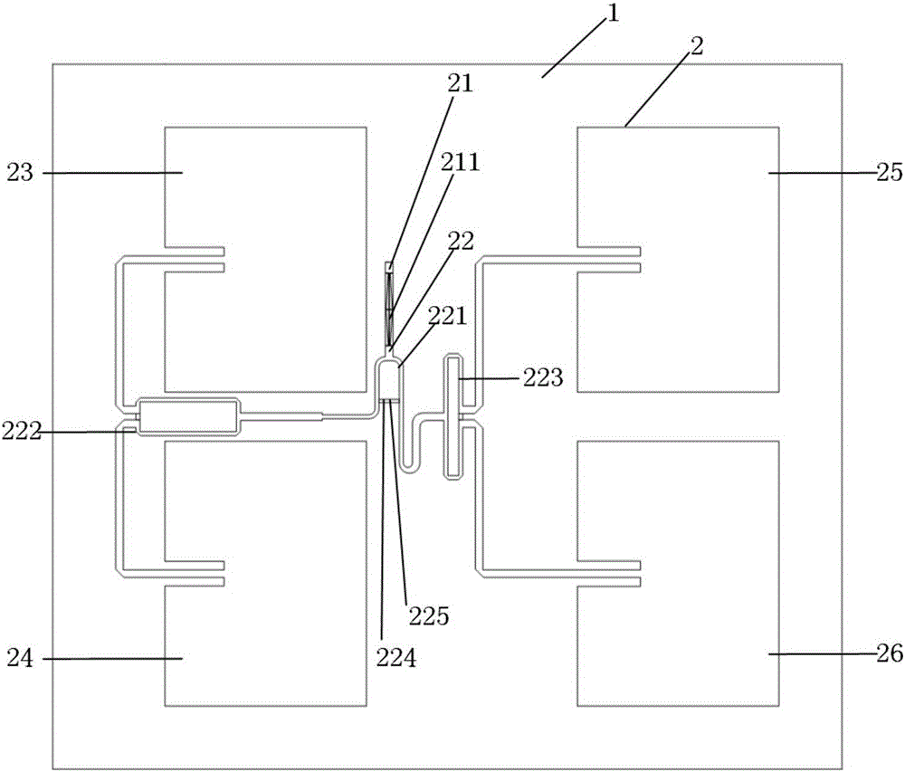 Microstrip array antenna with harmonic suppression function