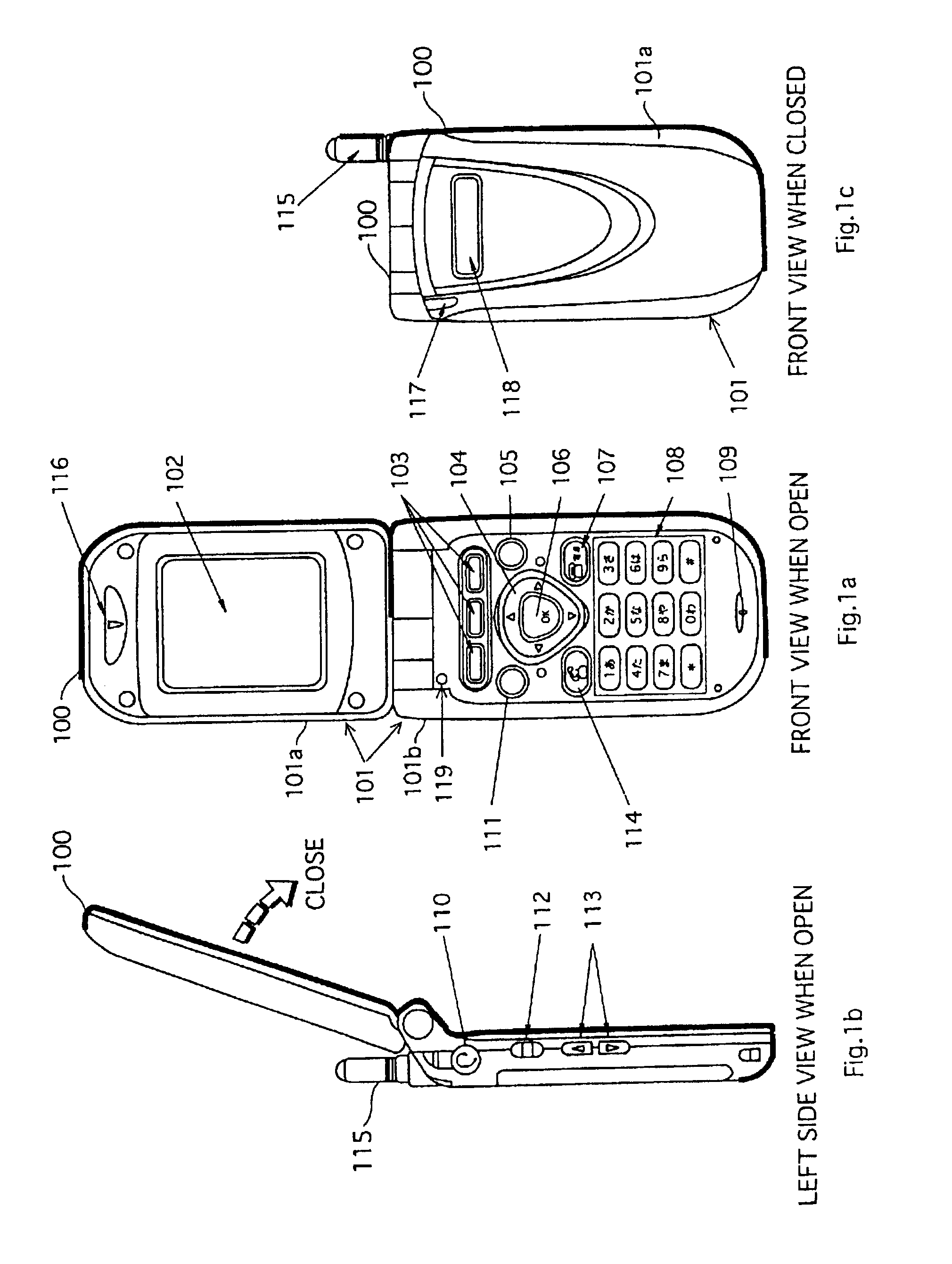 Folding communication terminal having two displays