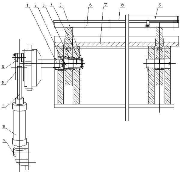 Metal plate longitudinal rolling shearing machine super-long scrap edge automatic reversing discharging device