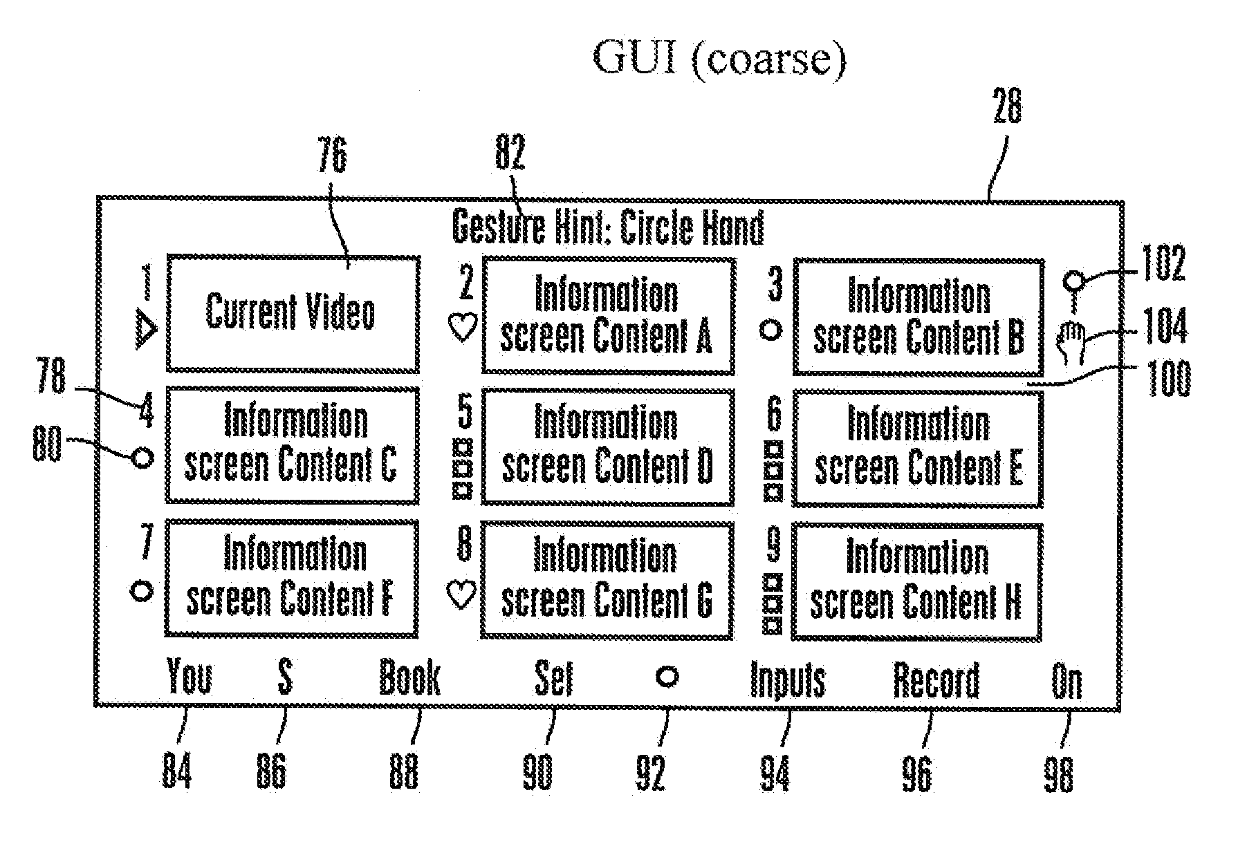 User interface for audio video display device such as TV