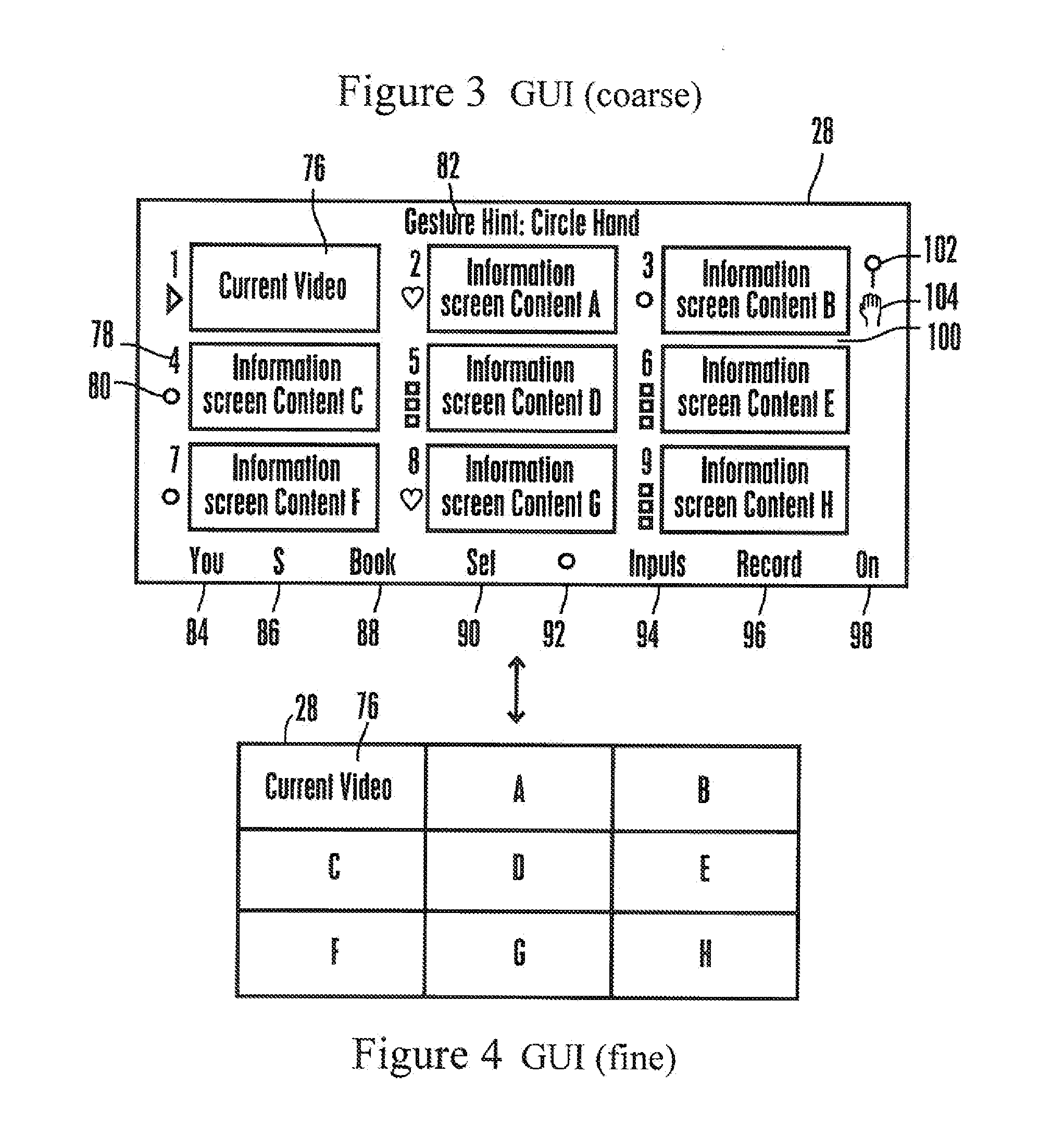 User interface for audio video display device such as TV