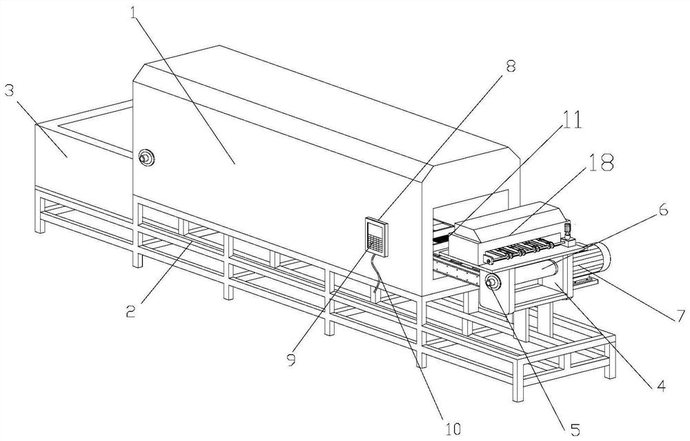 Varnish baking device adopting high-frequency heating manner