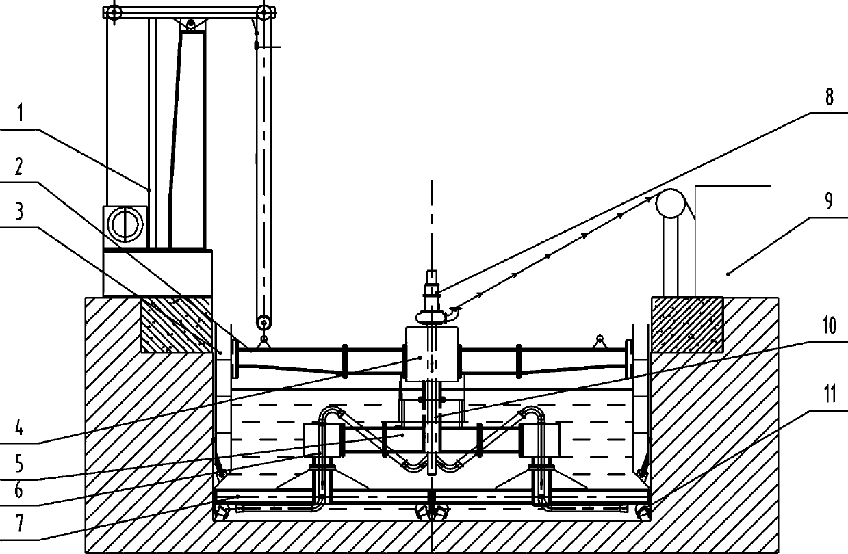 Sinking rotary shaft boring machine