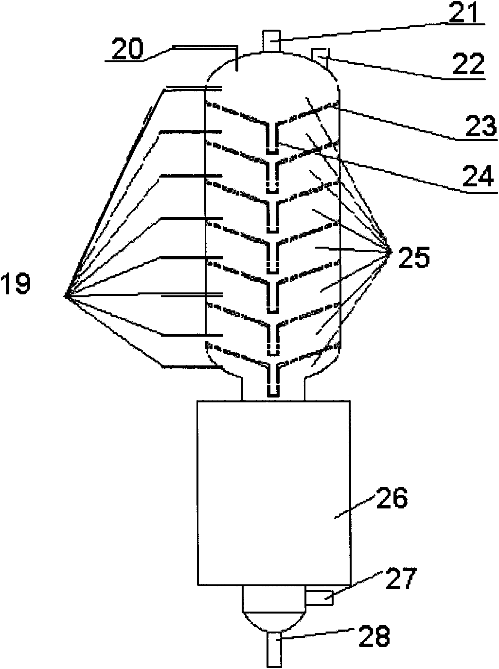 Continuous production device of composite chlorine dioxide and technology