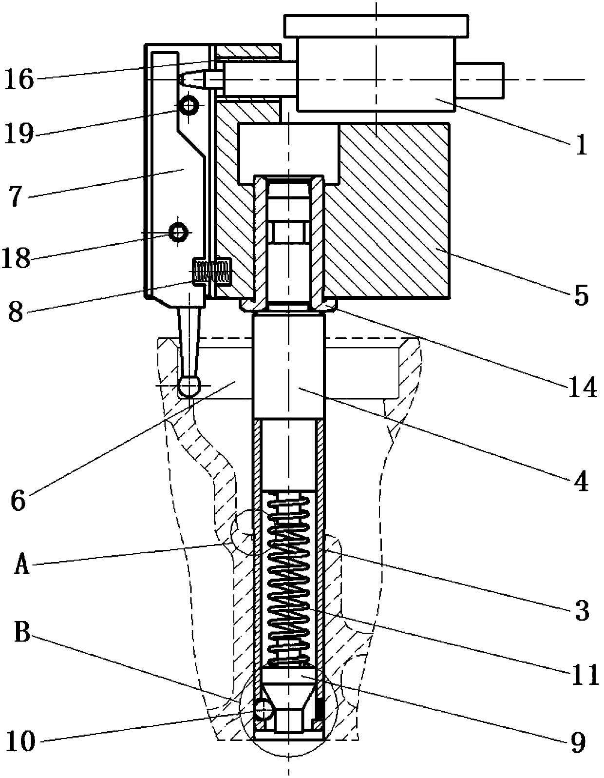 Inspection device for coaxiality of cylinder cover valve base hole and guide pipe bottom hole